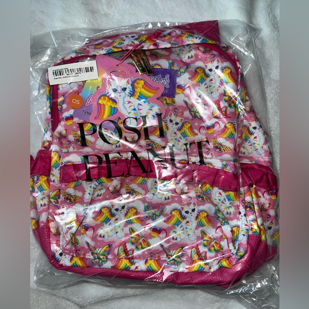 Posh Peanut “Lisa Frank - Angel Kitty” Ruffled Mini Backpack. Limited Edition